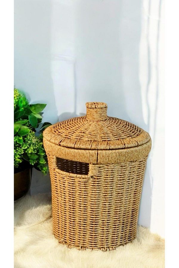 Bayev-Large Size Wicker Basket Wicker Lid Potato and Onion Cooling Presentation Decorative Weaving and Washing Bushing 1