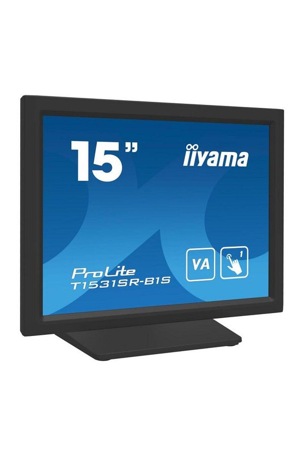 IIYAMA-Monitor VA LED Iiyama 15" T1531SR-B1S, VGA, HDMI, DisplayPort, Boxe, Touchscreen (Negru) 1