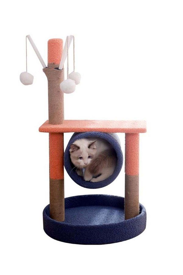 COOYA-Cat Climbing Frame, Provides a Platform for Kittens to Jump On, Cosy Plush Flat and Sisal Poles 1