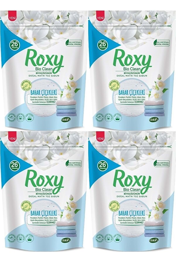 Dalan Roxy Bio Clean Matik Sabun Tozu 800GR Bahar Çiçekleri (4 Lü Set) (104 Yıkama)