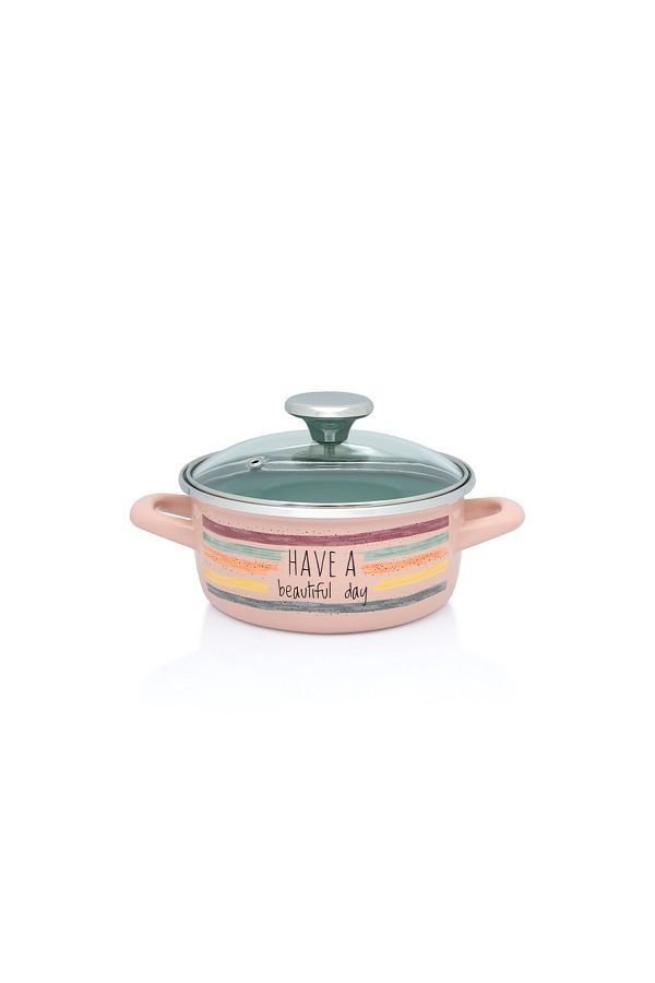 Metalac-Divan Dan Metalac 2l pot with glass lid, enamel, 16cm, 2l 1