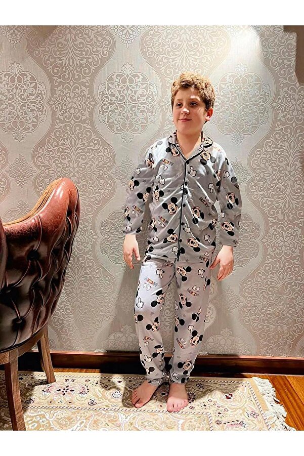LİLLYPİCCA ERKEK ÇOCUK  MİCKEY DESENLİ DÜĞMELİ PİJAMA TAKIMI