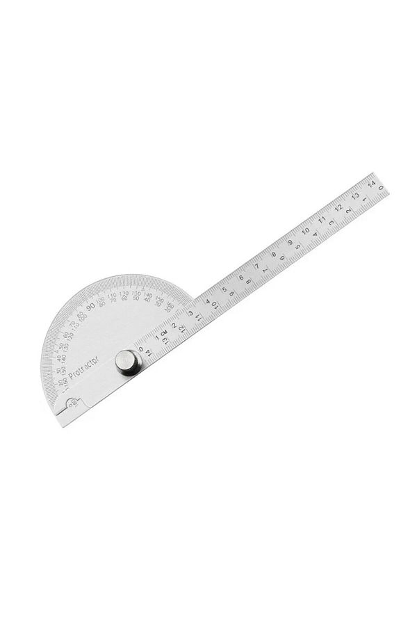 PINTUDY-Silver Protractor Angle Ruler Dividing Gauge Angle Ruler 180 Degree Semi Circular Carpenter Angle Ru 1