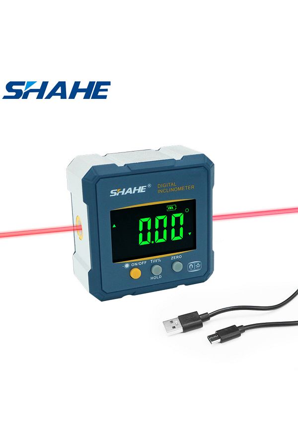 Shahe-Digital Angle Finder Protractor, 2 In 1 Digital Level Angle Gauge Chargeable Digital Inclin... 1