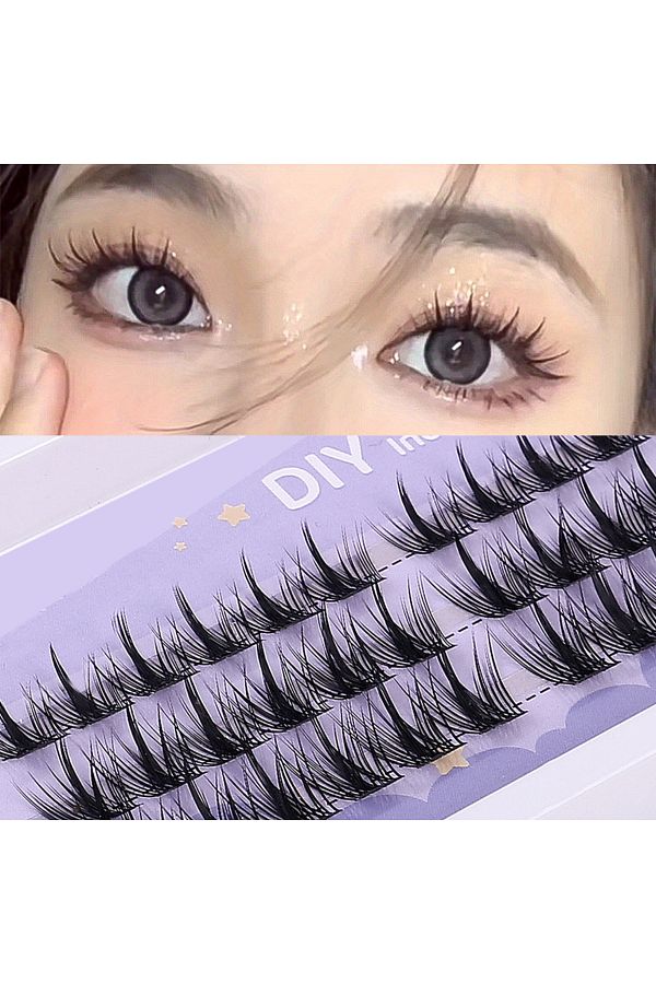 Choice-C Individual Lashes Curly Wispy Lash Clusters Little Devil Style Add Natural Volume Thin Band DIY L. 1