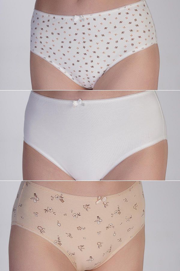 C&City-3 Pack High Waist Bikini Panties 5002 Floral 1