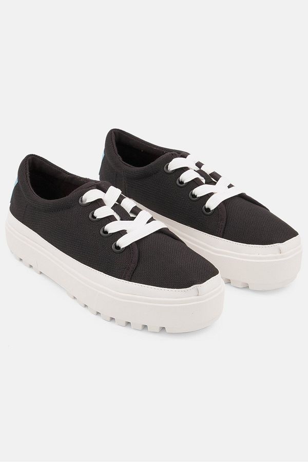 Toms-Women Lace Up Casual Shoes, Black 1