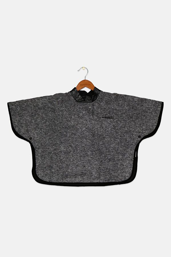 IKKS-Kids Girl Wool Cloth Cape Sweaters, Grey 1