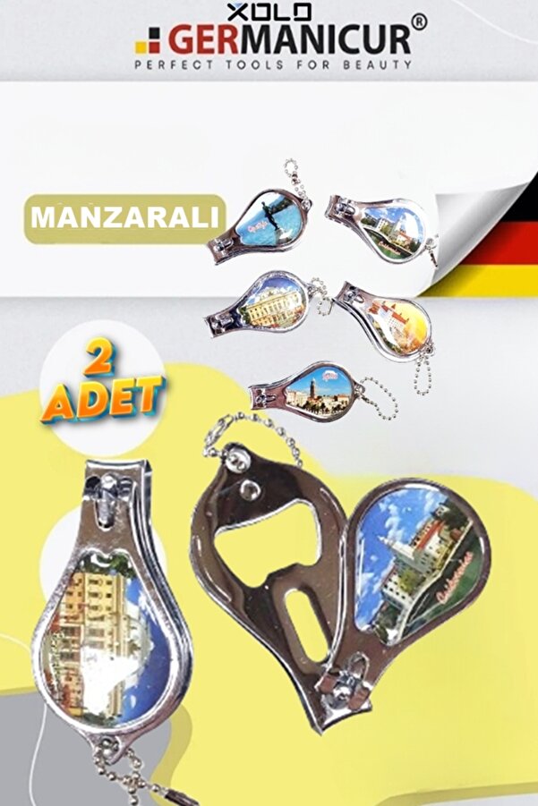 Xolo Manzaralı Çok Fonksiyonlu 2 Adet Tırnak Makası Törpü Açacak Tırnak Makası T506 Paslanmaz Çelik
