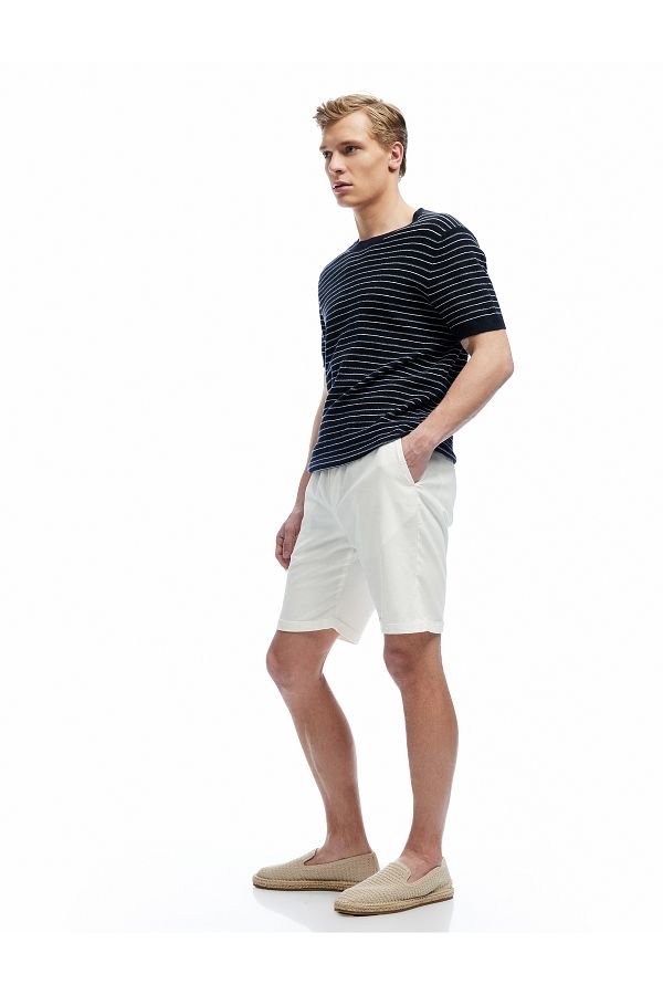 Koton-Cotton Pocket Detailed Bermuda Waist Lace up Summer Shorts 1
