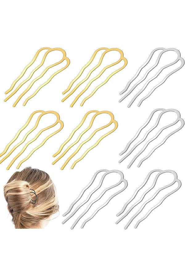 COOYA-8 Pieces Hair Side Combs ,with U-shaped Design and Wave-shaped Comb Teeth,for Women Buns Hair 1