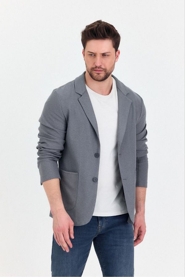 Savira-Slimfit Men's Sports Jacket Knitted Cotton Blended Fabric Full Stretching Fabric New Season 1