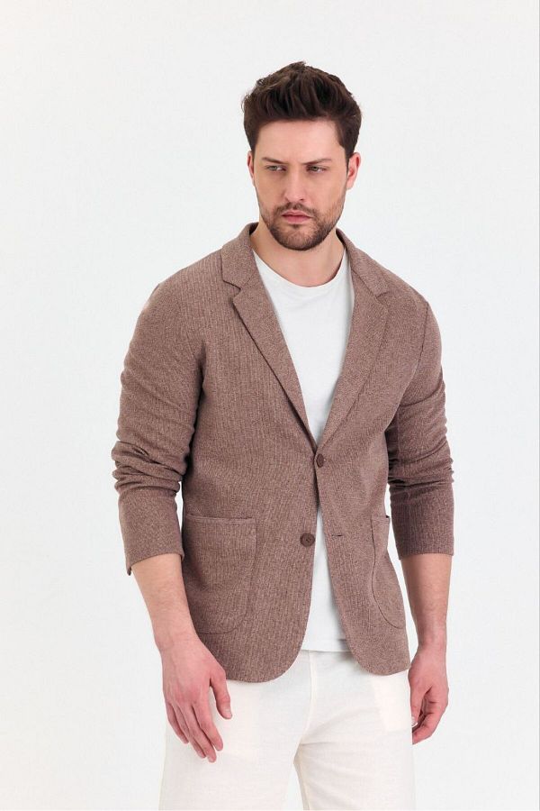 Savira-Slimfit Men's Sports Jacket Knitted Cotton Blended Fabric Full Stretching Fabric New Season 1