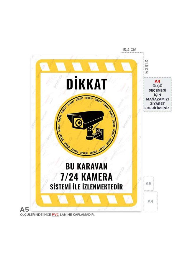 Posterya-Ul02067-A5 - This Caravan Is Monitored 24/7 Camera System Warning Sign (15.4×21.6cm) 1