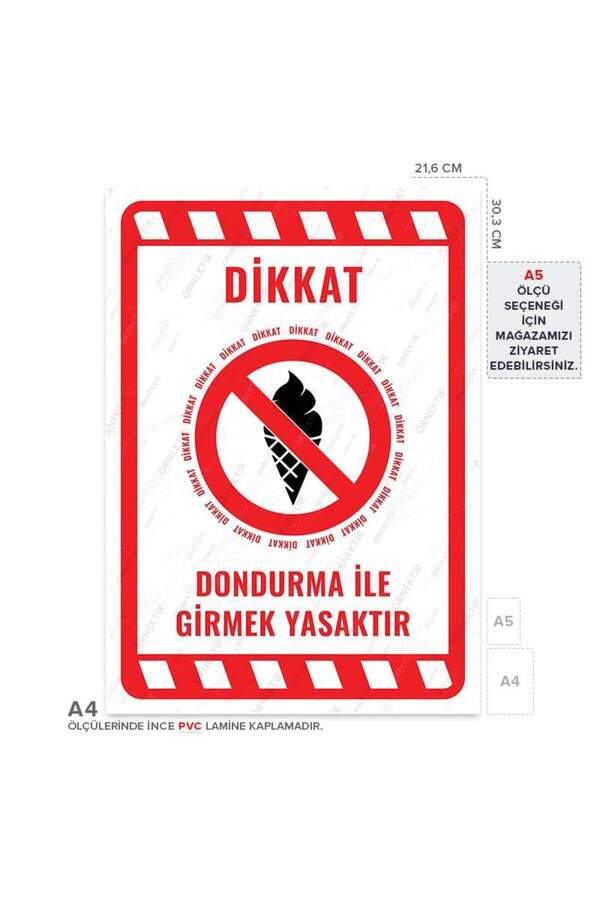 Posterya-Ul02230-A4 - It Is Forbidden to Enter with Ice Cream Warning Sign (21,6×30,3cm) 1