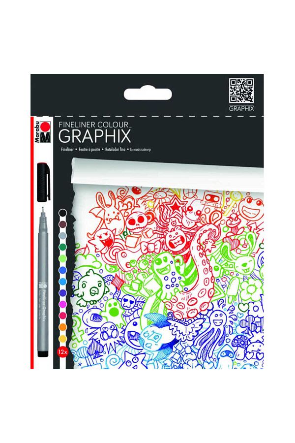 Marabu-Fineliner Color Graphix 12 Colors 1