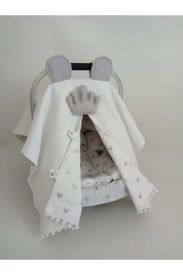 Wenaris % 100 pamuk Puset Örtüsü ve puset minderi 2 parça ( Puset Çarşafı dahil değildir )