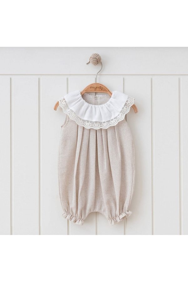 Butik-بذلة بارباتوز بياقة للفتيات من الكتان للأطفال 1