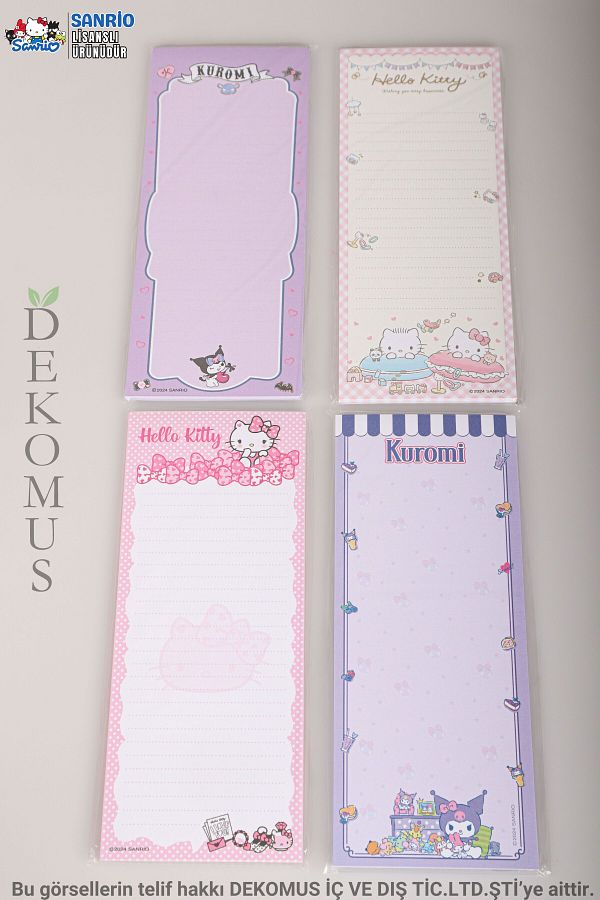 kuromi-Licensed Kuromi and Hello Kitty Bekonet Notes Block-Note 2 Sets 9X22 См 1