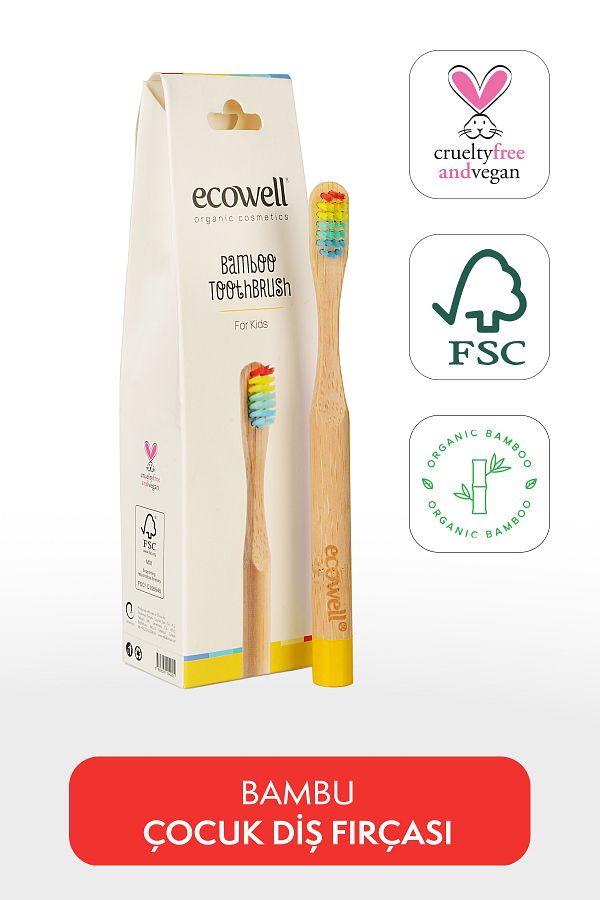 Ecowell-Bamboo Kids Toothbrush, Soft, Natural, BPA Free, Vegan & Cruelty Free 1