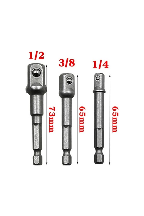 Worldtec-3 Piece Hex Plus Socket Adapter Set 1