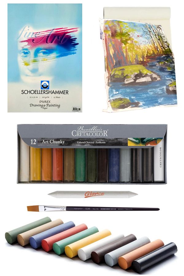 GLANCE-Cretacolor Charcoal Fuser Set 12 Pcs Set 18X80 mm Sketch Set 1