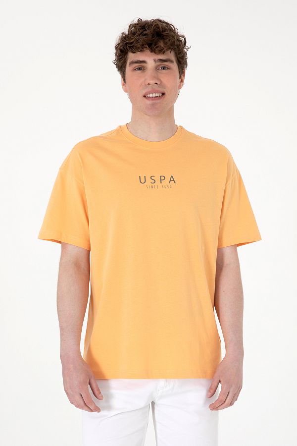 U.S. Polo Assn.-Men's Oversize Fit Crew Neck Orange T-Shirt 50299543 -Vr202 1