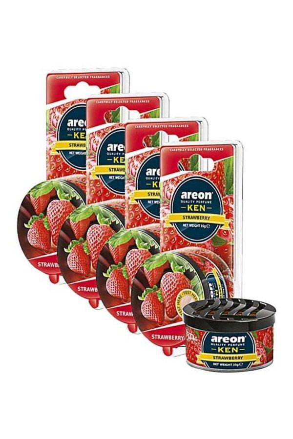 Areon-4-Piece Strawberry Car Air Freshener Set 1