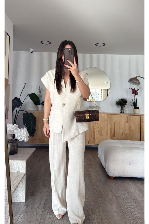 My Blog-Natural 100% Cotton Sun Groomed Vest Trousers Suit - 8647 1