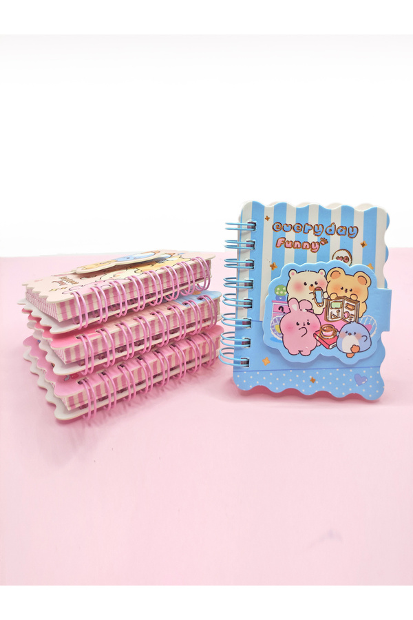 Limmy-Blue Animals Theme Pocket Size Mini Notepad (7X8 cm) 1