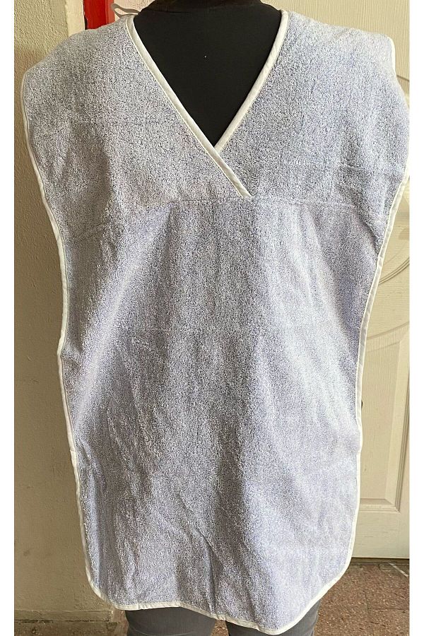 9Renk-Washable Patient Meal/Food Bib Adult Halter/Cotton 80 Cm*48 cm 1