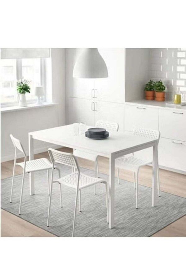 Generic-Set of 4 Multi-Purpose White Chairs 1