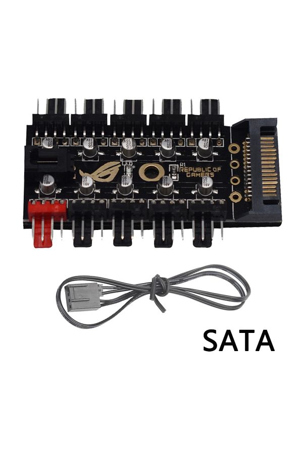Choice-1 to 10 HUB SATA 1 to 10 HUB SATA/4PIN PC CPU Cooler Fan HUB PWM Splitter Cooling Fan Hub PWM Contro 1