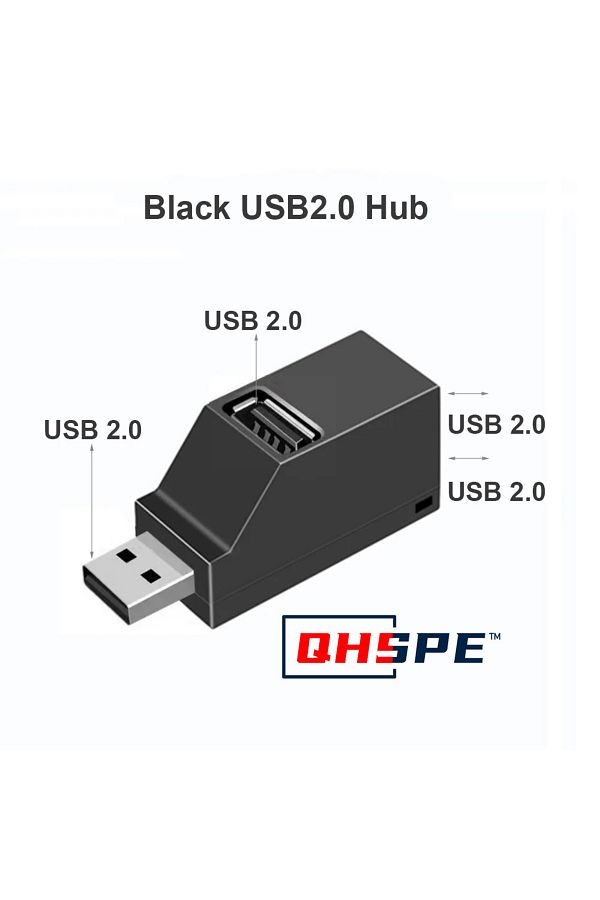 Choice-Black USB 2.0 For PC Laptop, USB 3.0 HUB Adapter Extender for USB 3.0 Card Reader, Hi-Speed USB 2.0, 1