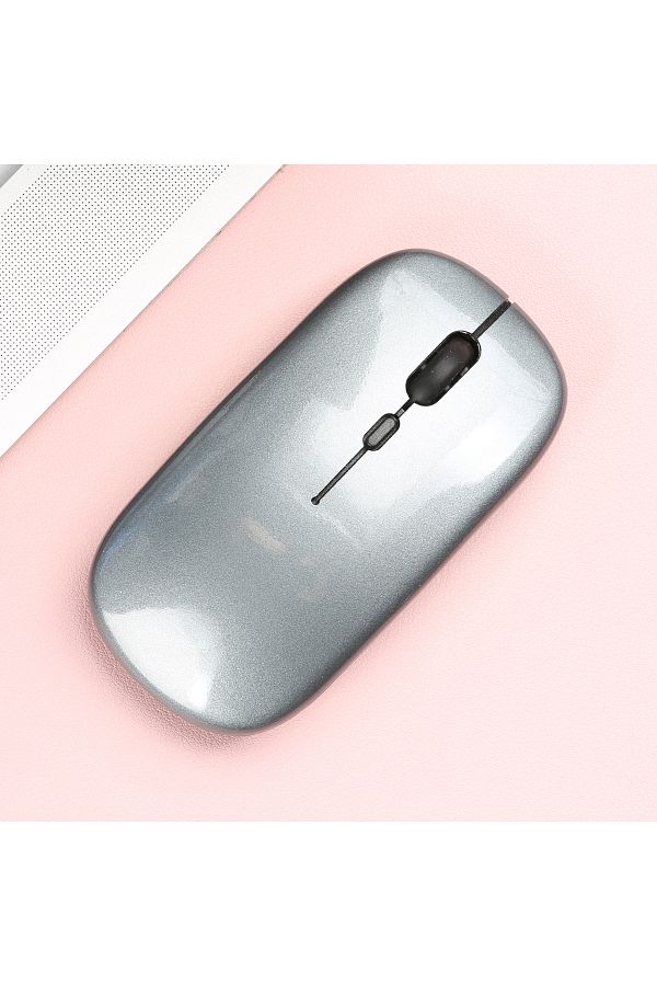 MissionFit-Glossy-grey Wireless Bluetooth-compatible Mouse Portable Ergonomic Computer Mice For Laptop Ipad Tab 1