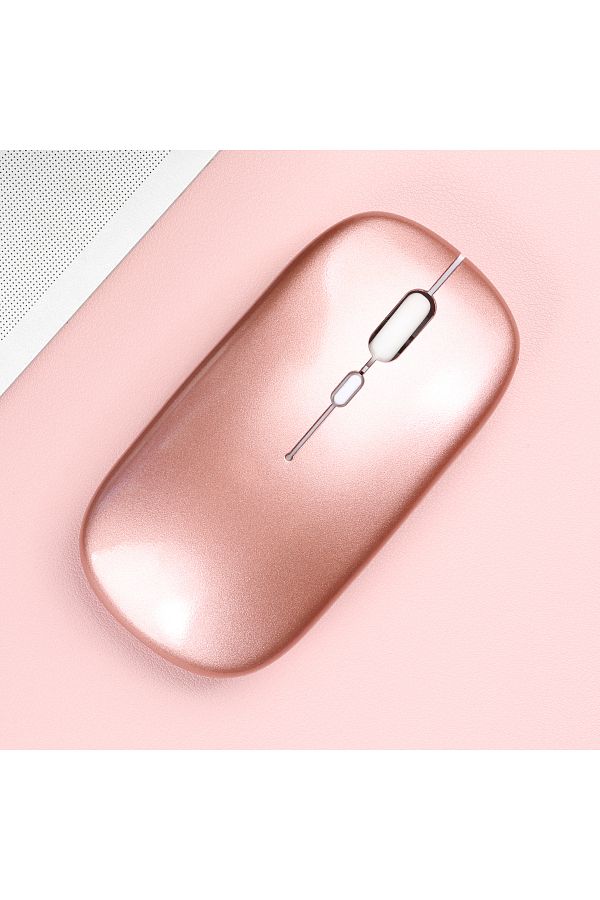 MissionFit-Glossy-rose Wireless Bluetooth-compatible Mouse Portable Ergonomic Computer Mice For Laptop Ipad Tab 1