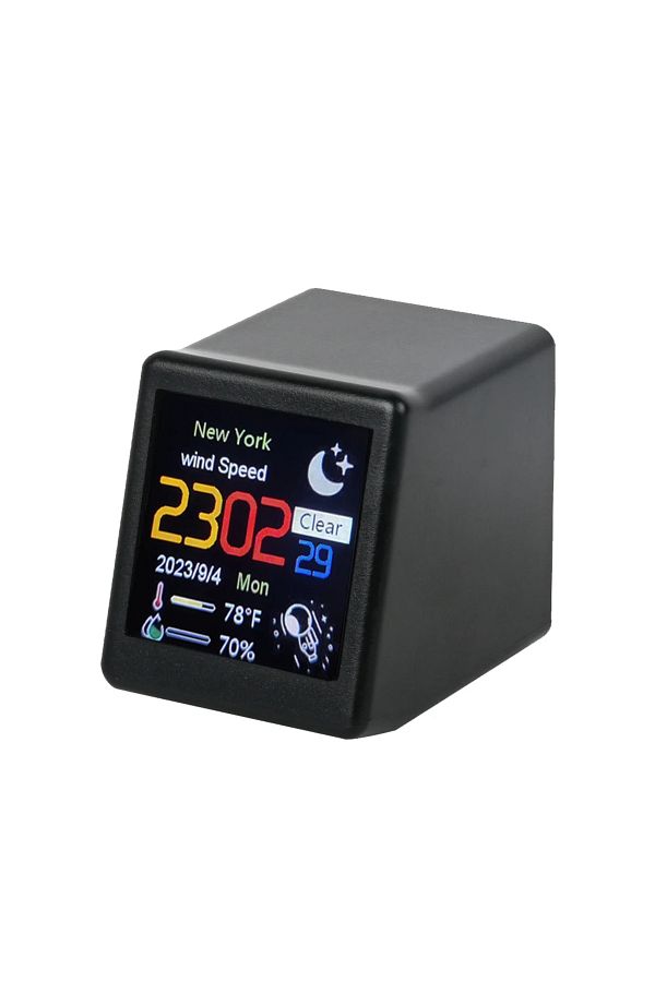 Choice-smalltv-ultra-black Cute Portable Smart Wifi Weather Station Display Weather Temperature Humidity Ti 1