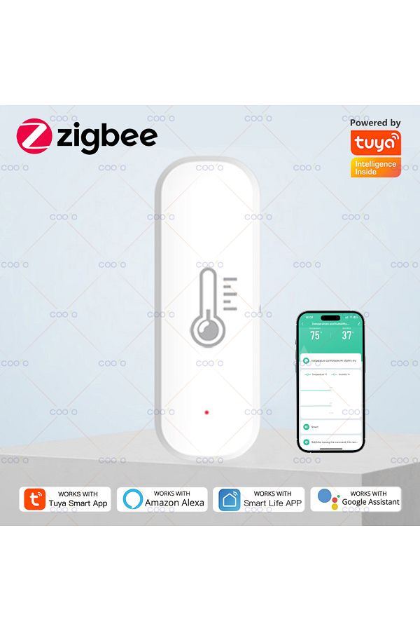 Choice-Tuya Zigbee Smart Temperature Humidity Sensor Indoor Hygrometer Controller Monitoring Work With S... 1