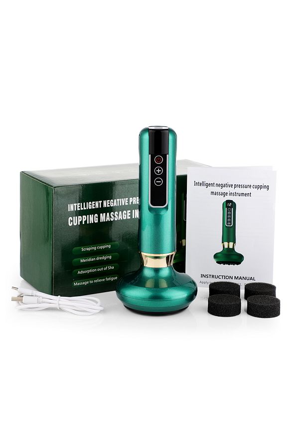 Choice-6 Level Green Electric Cupping Device 12/6 Level Vacuum Cupping Cans Rechargeable Scraping Cupping C 1