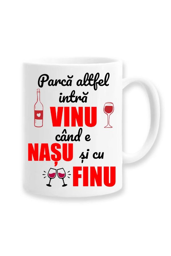 OEM-Personalized White Mug "it's As If The Wine Goes In Differently When It's Nasu..", Inovatix®. 330 ml 1