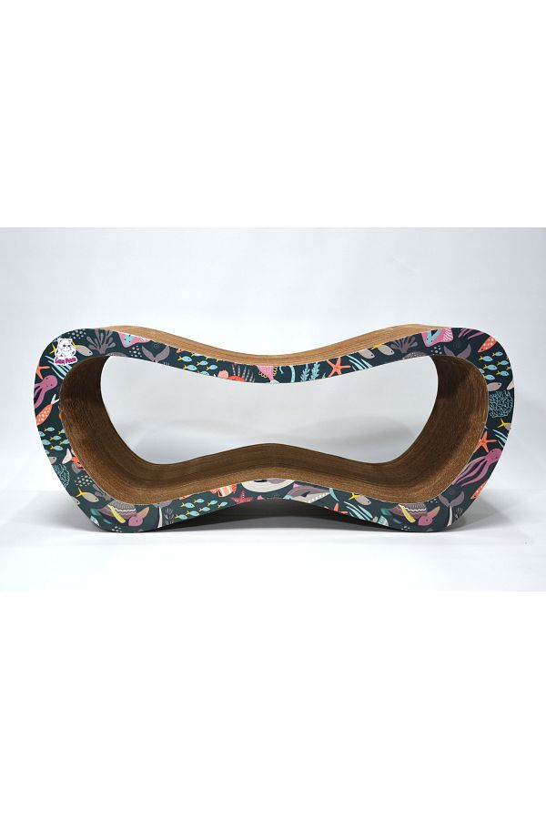 Lazy Paws-Cardboard Cat Scratching Sofa - Set of 2 - Ocean Pattern 1