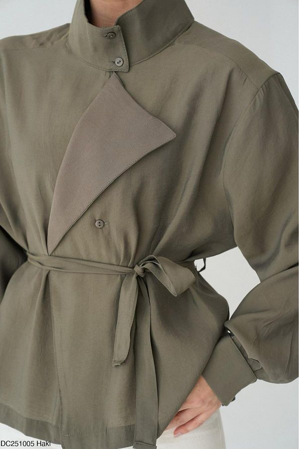 RECEP AYDIN-Double Breasted Collar Seersucker Oversize Women's Kimono Jacket 1