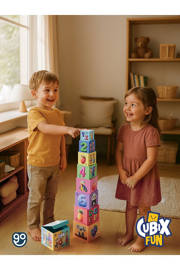 Go Toys-Cubix Fun Stacking Boxes Rough Motor Skill Developer Educational Balance Tower Toy Shoppist 1