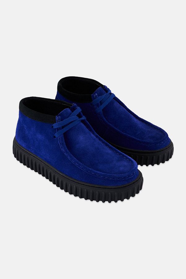 CLARKS-Kids Boy Torhill Standard Fit High Cut Lace Up Shoes, Blue 1