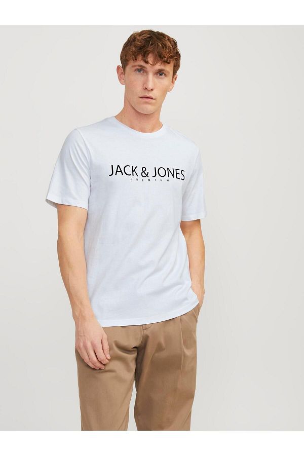 Jack & Jones-Jprblajack Ss Tee Crew Neck Fst Ln Men's White T-Shirt - 12256971 1