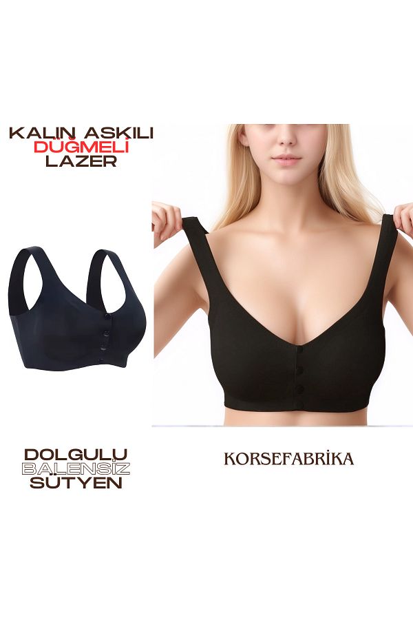 korsefabrika trend mood store-Front Button Invisible Ghost Bra with Underwire Seamless Laser Removable Pads 1