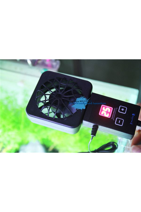 Choice-EU Plug black Mini nano clip hang on cooling fan sensor automatic run stop temperature control aquar 1