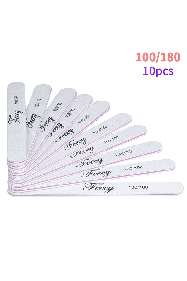 LOOFEO-10pcs Nail File Buffer Double Side Of The Nail File Buffer 100/180 Trimmer Lime Buffer In The Nail A 1