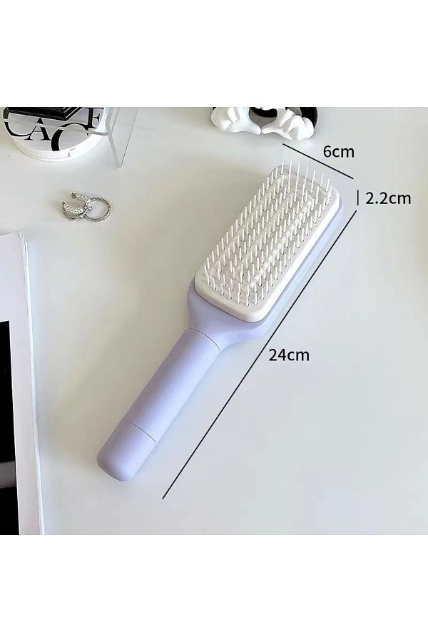 Choice-purple-1pcs 202419-Self Cleaning Hairbrush Women Hair Brush One-key Cleaning Hair Loss Airbag Scalp 1