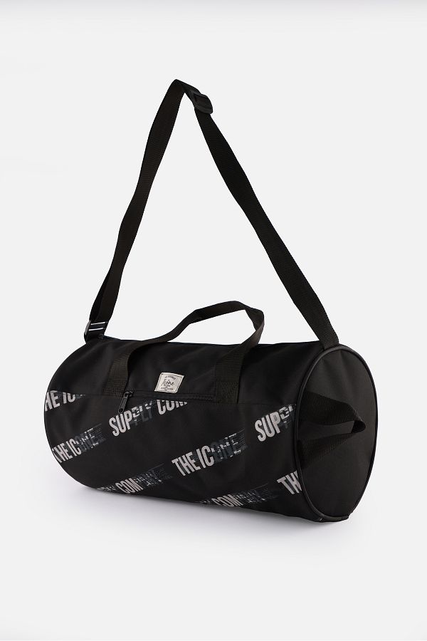 ICONE BAG-حقيبة رياضية للجنسين - موديل اسطواني، مطبوعة، جيب، مقبض وحزام قابل للتعديل 1